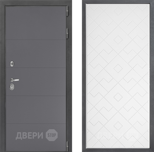 Входная металлическая Дверь Дверной континент ДК-3/649 ФЛ-Тиффани Белый софт в Пущино