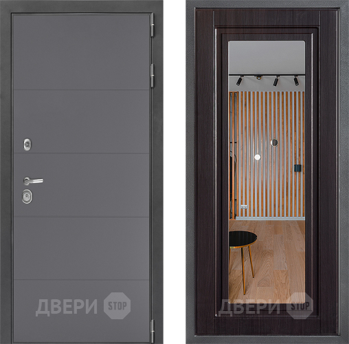 Входная металлическая Дверь Дверной континент ДК-3/649 ФЛЗ Зеркало Венге в Пущино