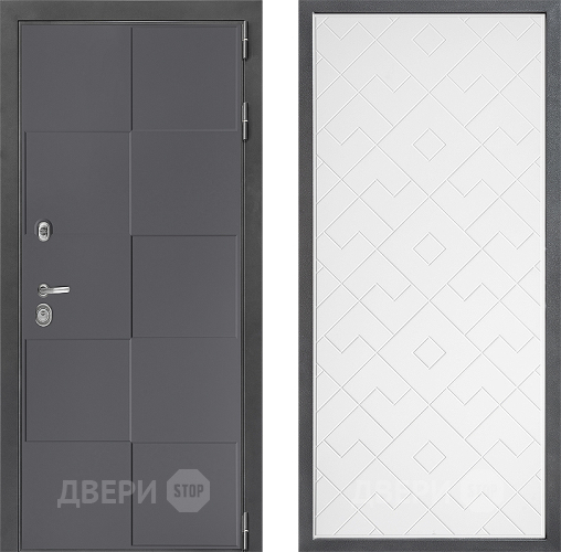 Входная металлическая Дверь Дверной континент ДК-3/606 ФЛ-Тиффани Белый софт в Пущино
