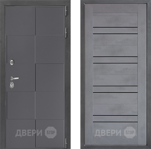 Входная металлическая Дверь Дверной континент ДК-3/606 ФЛ-49 Бетон серый в Пущино
