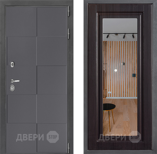Входная металлическая Дверь Дверной континент ДК-3/606 ФЛЗ Зеркало Венге в Пущино