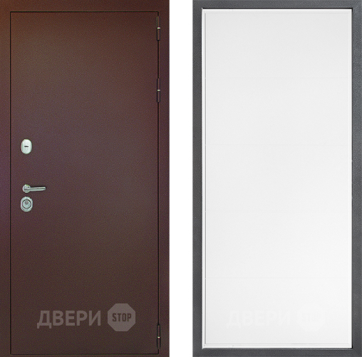 Входная металлическая Дверь Дверной континент Рубикон Медь Дизайн ФЛ-649 Белый софт в Пущино