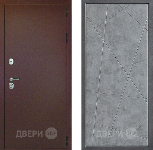 Дверь Дверной континент Рубикон Медь Дизайн ФЛ-655 Бетон серый в Пущино