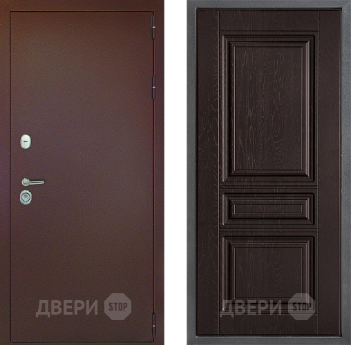 Входная металлическая Дверь Дверной континент Рубикон Медь Дизайн ФЛ-243 Дуб шоколадный в Пущино