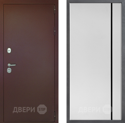 Входная металлическая Дверь Дверной континент Рубикон Медь Дизайн ФЛ-757 Черное Стекло Софт милк в Пущино
