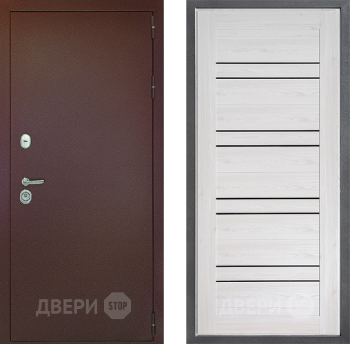 Входная металлическая Дверь Дверной континент Рубикон Медь Дизайн ФЛ-49 Сосна белая в Пущино
