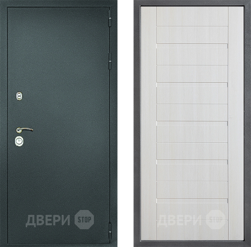 Входная металлическая Дверь Дверной континент Рубикон Серебро Дизайн ФЛ-70 Лиственница белая в Пущино