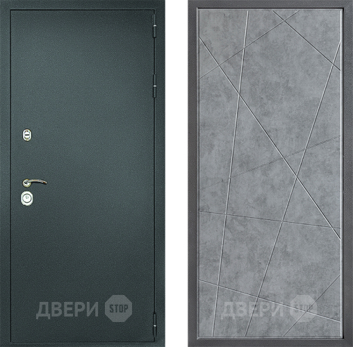 Входная металлическая Дверь Дверной континент Рубикон Серебро Дизайн ФЛ-655 Бетон серый в Пущино