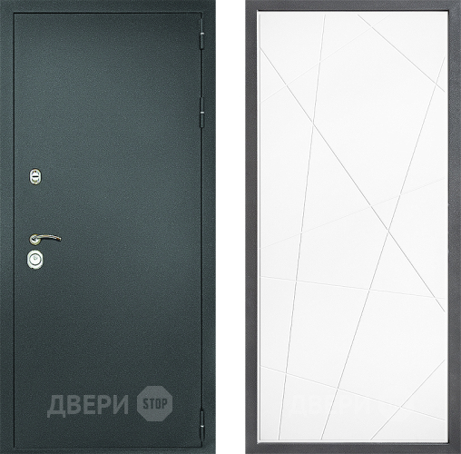 Дверь Дверной континент Рубикон Серебро Дизайн ФЛ-655 Белый софт в Пущино
