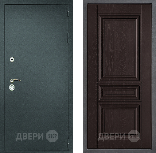 Входная металлическая Дверь Дверной континент Рубикон Серебро Дизайн ФЛ-243 Дуб шоколадный в Пущино