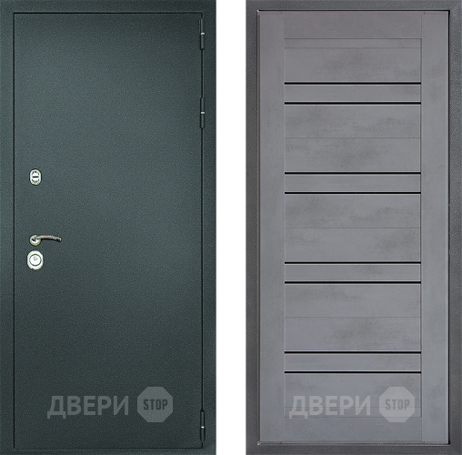 Дверь Дверной континент Рубикон Серебро Дизайн ФЛ-49 Бетон серый в Пущино