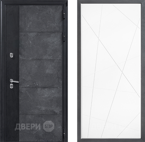 Входная металлическая Дверь Дверной континент ДК-15 Бетон ТЕРМО ФЛ-655 Белый софт в Пущино