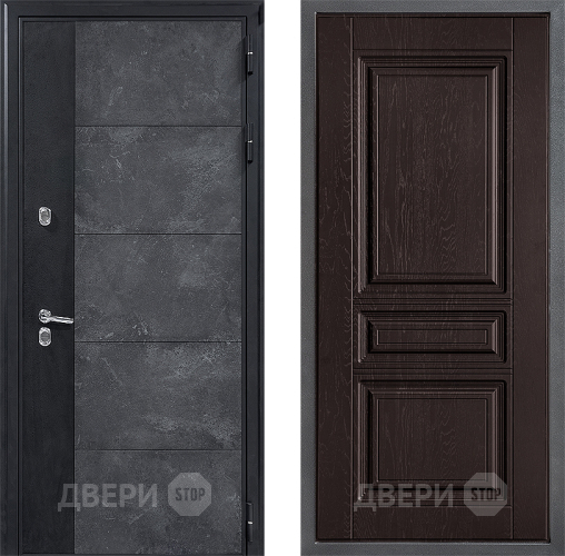 Входная металлическая Дверь Дверной континент ДК-15 Бетон ТЕРМО ФЛ-243 Дуб шоколадный в Пущино