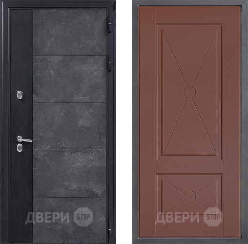 Входная металлическая Дверь Дверной континент ДК-15 Бетон ТЕРМО ФЛ-617 Ясень шоколадный в Пущино