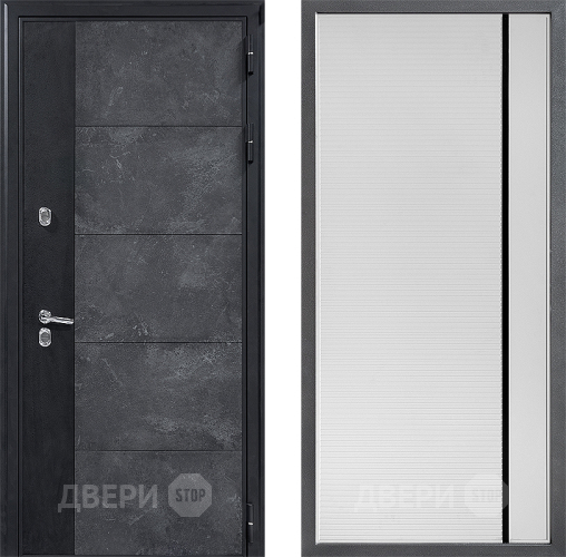 Входная металлическая Дверь Дверной континент ДК-15 Бетон ТЕРМО ФЛ-757 Черное Стекло Софт милк в Пущино