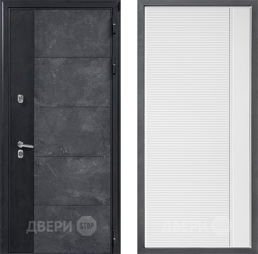 Входная металлическая Дверь Дверной континент ДК-15 Бетон ТЕРМО ФЛ-757 Белое Стекло Софт милк в Пущино