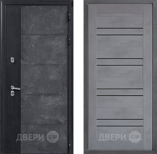 Входная металлическая Дверь Дверной континент ДК-15 Бетон ТЕРМО ФЛ-49 Бетон серый в Пущино