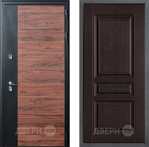 Входная металлическая Дверь Дверной континент ДК-15 Красное Дерево ТЕРМО ФЛ-243 Дуб шоколадный в Пущино