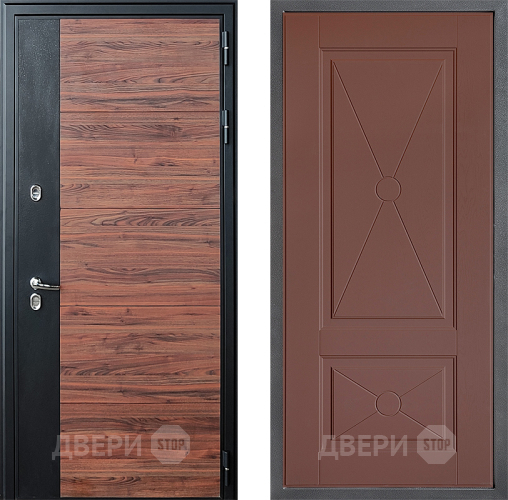 Входная металлическая Дверь Дверной континент ДК-15 Красное Дерево ТЕРМО ФЛ-617 Ясень шоколадный в Пущино