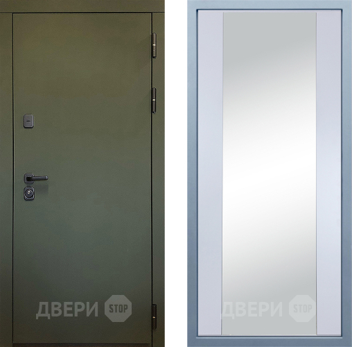 Дверь Дива МД-61 Д-15 Зеркало Белый в Пущино