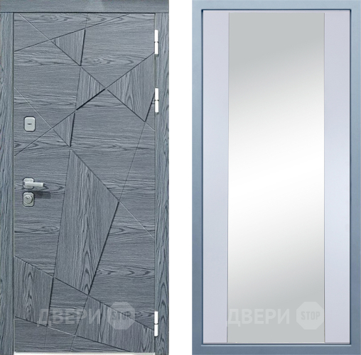 Входная металлическая Дверь Дива МД-97/3 Д-15 Зеркало Белый в Пущино