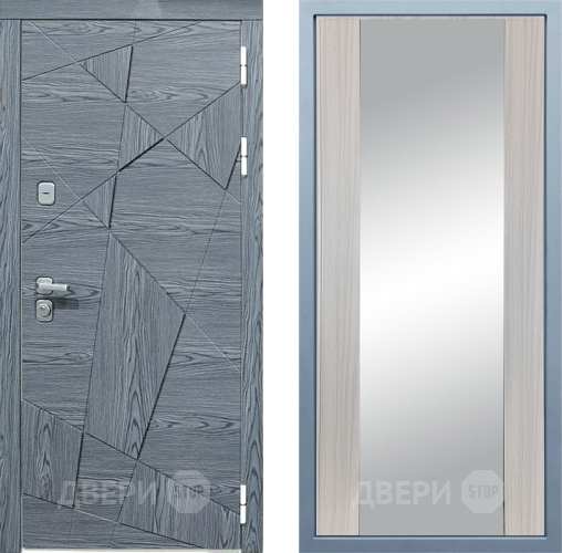 Входная металлическая Дверь Дива МД-97/3 Д-15 Зеркало Сандал белый в Пущино