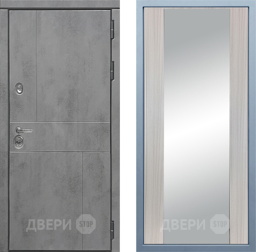 Входная металлическая Дверь Дива МД-48 Д-15 Зеркало Сандал белый в Пущино