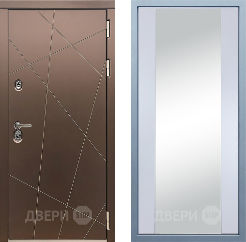 Входная металлическая Дверь Дива МД-50 Д-15 Зеркало Белый в Пущино