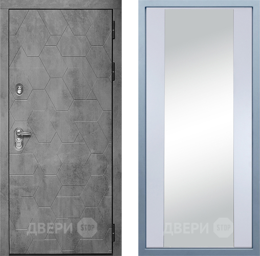 Входная металлическая Дверь Дива МД-51 Д-15 Зеркало Белый в Пущино
