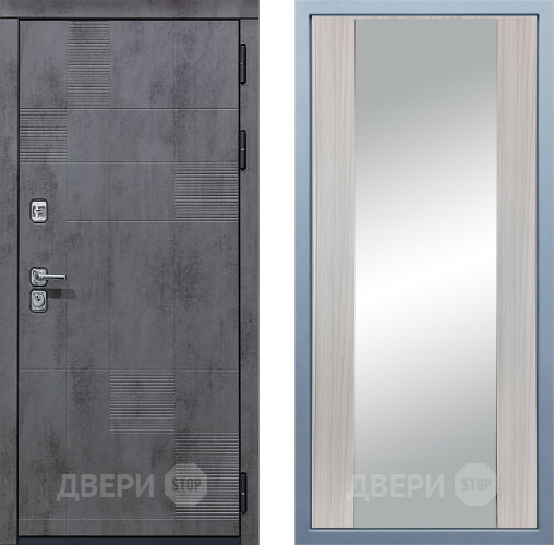 Входная металлическая Дверь Дива МД-35 Д-15 Зеркало Сандал белый в Пущино