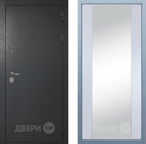 Входная металлическая Дверь Дива МД-40 Титан Д-15 Зеркало Белый в Пущино