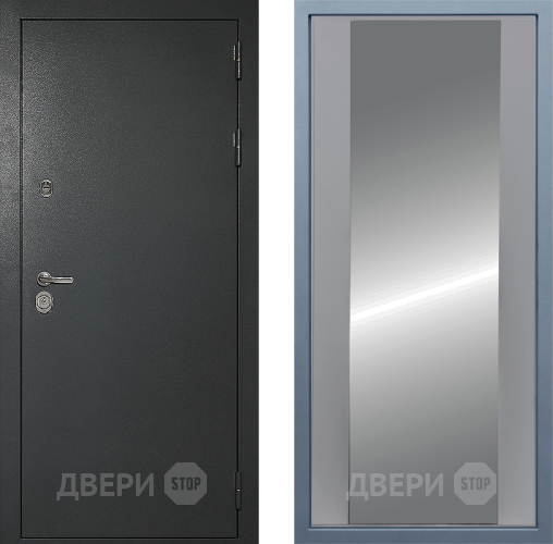 Входная металлическая Дверь Дива МД-40 Титан Д-15 Зеркало Силк Маус в Пущино