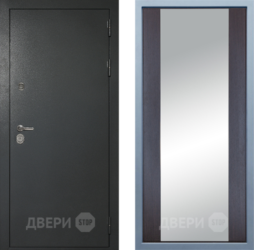 Входная металлическая Дверь Дива МД-40 Титан Д-15 Зеркало Венге в Пущино