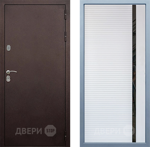 Входная металлическая Дверь Дива МД-40 Медь МХ-45 Белый матовый в Пущино