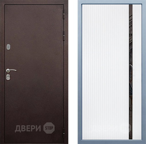 Входная металлическая Дверь Дива МД-40 Медь МХ-46 Белый матовый в Пущино