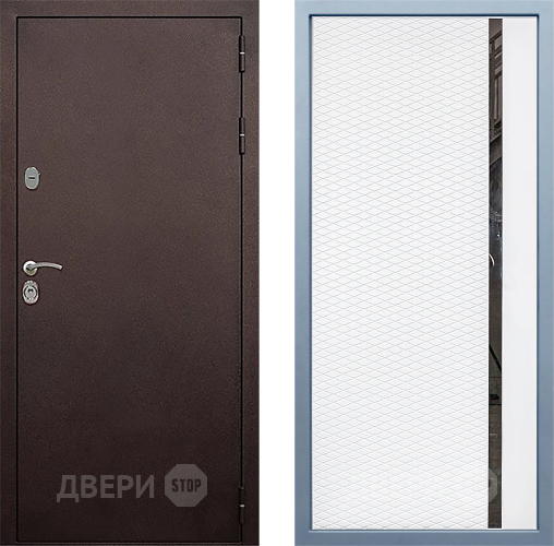 Входная металлическая Дверь Дива МД-40 Медь МХ-47 Белый матовый в Пущино