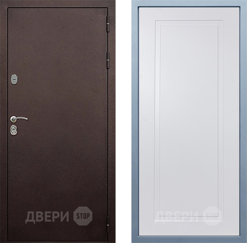 Входная металлическая Дверь Дива МД-40 Медь Н-10 Белый в Пущино