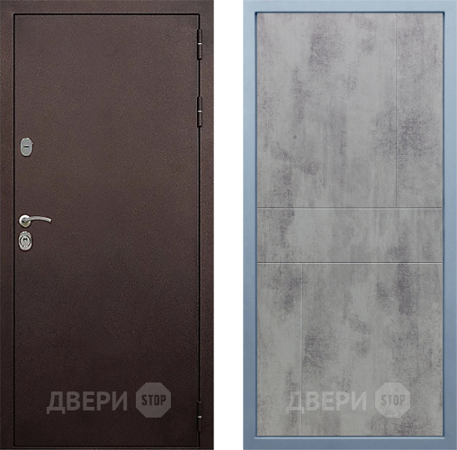 Входная металлическая Дверь Дива МД-40 Медь М-1 Бетон темный в Пущино