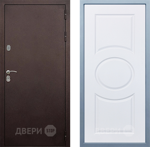Входная металлическая Дверь Дива МД-40 Медь М-30 Белый в Пущино