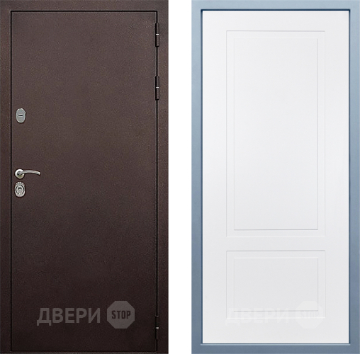 Входная металлическая Дверь Дива МД-40 Медь Н-7 Белый в Пущино