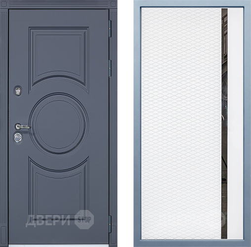Входная металлическая Дверь Дива МХ-30 STR МХ-47 Белый матовый в Пущино