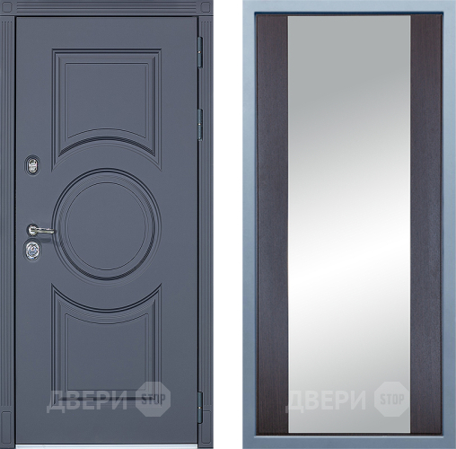 Входная металлическая Дверь Дива МХ-30 STR Д-15 Зеркало Венге в Пущино