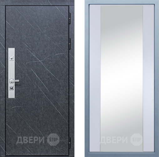Входная металлическая Дверь Дива МХ-26 STR Д-15 Зеркало Белый в Пущино