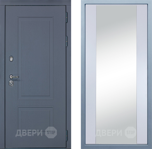 Входная металлическая Дверь Дива МХ-38 STR Д-15 Зеркало Белый в Пущино
