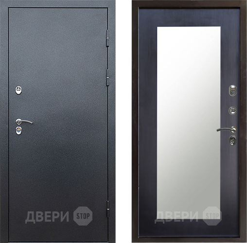 Входная металлическая Дверь Престиж TERMO с терморазрывом Снегирь Серебро Зеркало пастораль Венге в Пущино