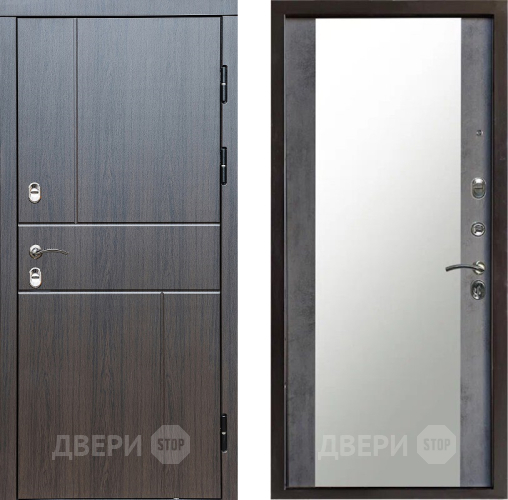 Входная металлическая Дверь Престиж TERMO с терморазрывом Горизонт Венге Зеркало Бетон темный в Пущино