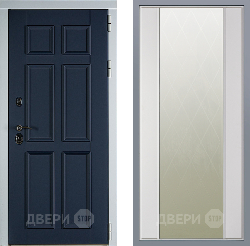 Дверь Заводские двери Стокгольм Зеркало Ампир Белый софт в Пущино