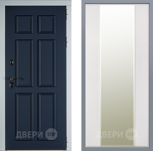 Дверь Заводские двери Стокгольм Зеркало Макси Белый матовый в Пущино