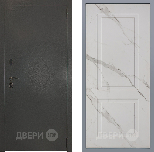 Дверь Заводские двери Эталон 3к антик серебро Доррен Мрамор белый в Пущино