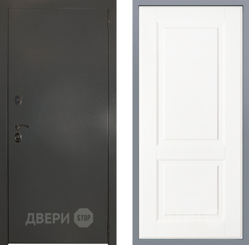 Дверь Заводские двери Эталон 3к антик серебро Доррен Белый софт в Пущино